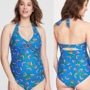 Old Navy Watermelon Halter Bathing Suit One Piece Size XL